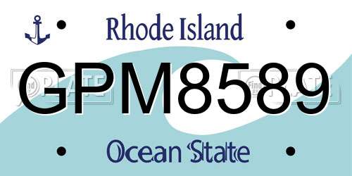 GPM8589 Rhode Island License Plate
