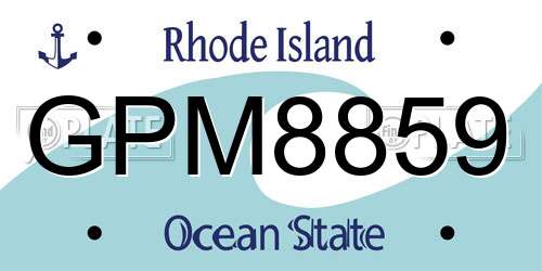 GPM8859 Rhode Island License Plate