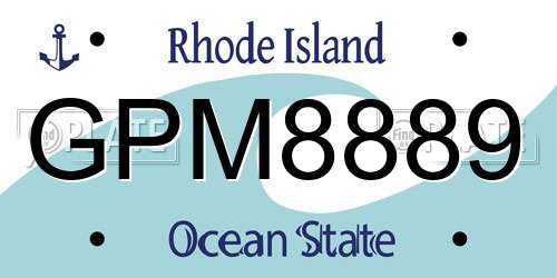 GPM8889 Rhode Island License Plate