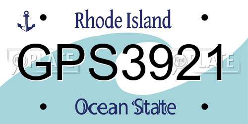 GPS3921 Rhode Island License Plate