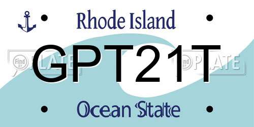 GPT21T Rhode Island License Plate