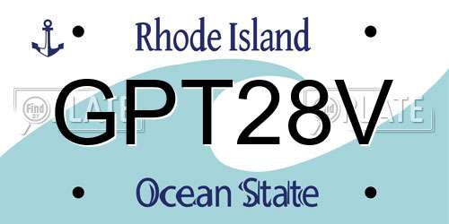 GPT28V Rhode Island License Plate