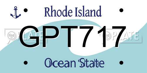 GPT717 Rhode Island License Plate