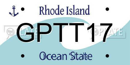 GPTT17 Rhode Island License Plate