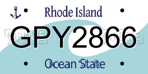 GPY2866 Rhode Island License Plate
