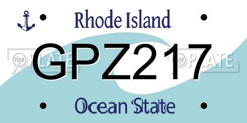 GPZ217 Rhode Island License Plate