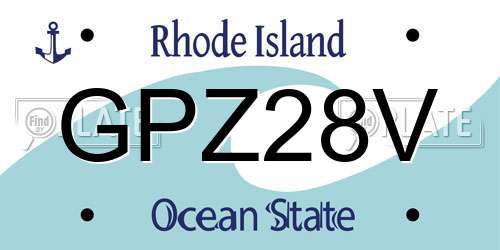 GPZ28V Rhode Island License Plate