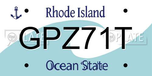 GPZ71T Rhode Island License Plate