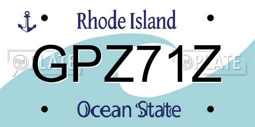GPZ71Z Rhode Island License Plate