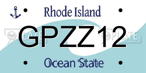 GPZZ12 Rhode Island License Plate