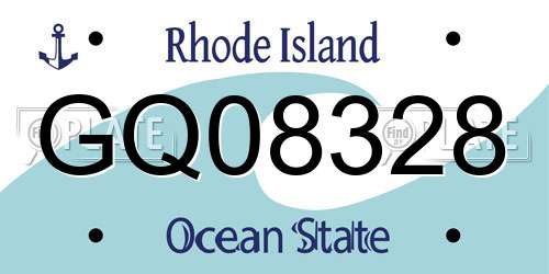 GQ08328 Rhode Island License Plate