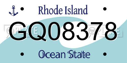 GQ08378 Rhode Island License Plate