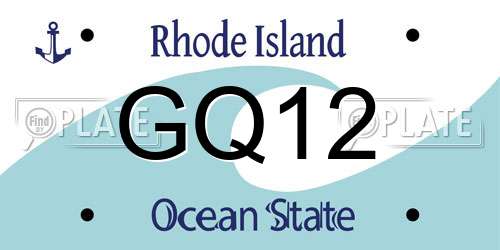 GQ12 Rhode Island License Plate