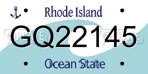 GQ22145 Rhode Island License Plate