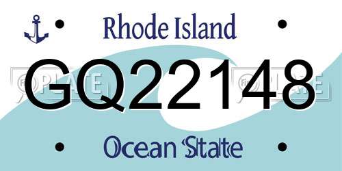 GQ22148 Rhode Island License Plate