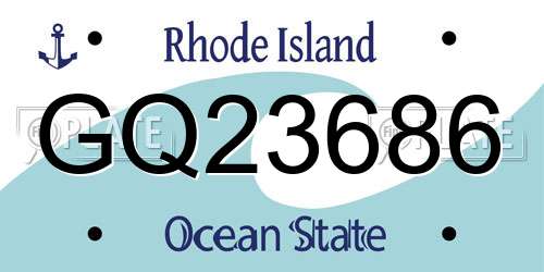 GQ23686 Rhode Island License Plate