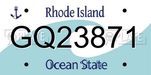 GQ23871 Rhode Island License Plate