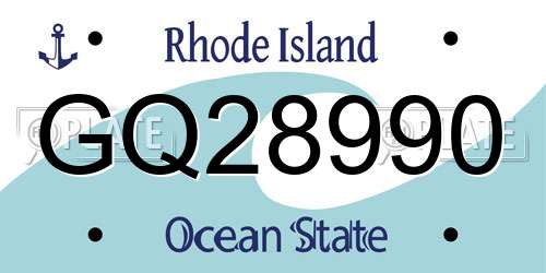 GQ28990 Rhode Island License Plate