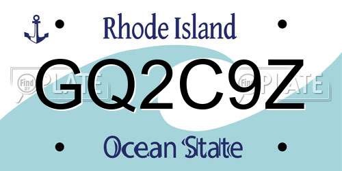 GQ2C9Z Rhode Island License Plate