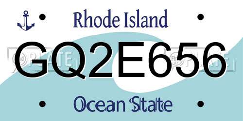 GQ2E656 Rhode Island License Plate