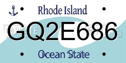 GQ2E686 Rhode Island License Plate