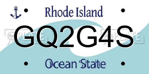 GQ2G4S Rhode Island License Plate
