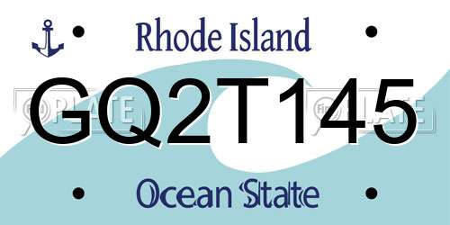 GQ2T145 Rhode Island License Plate