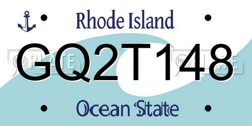 GQ2T148 Rhode Island License Plate