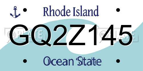 GQ2Z145 Rhode Island License Plate