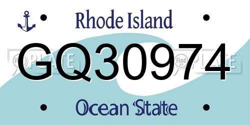 GQ30974 Rhode Island License Plate
