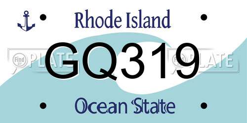 GQ319 Rhode Island License Plate