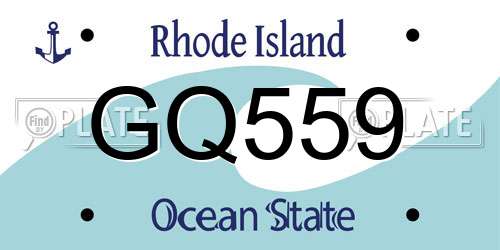 GQ559 Rhode Island License Plate
