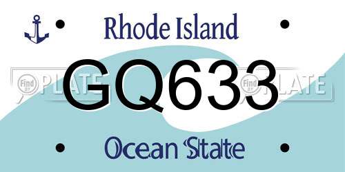 GQ633 Rhode Island License Plate