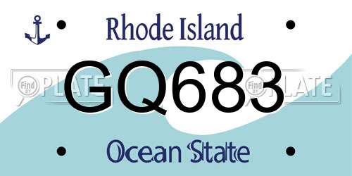 GQ683 Rhode Island License Plate