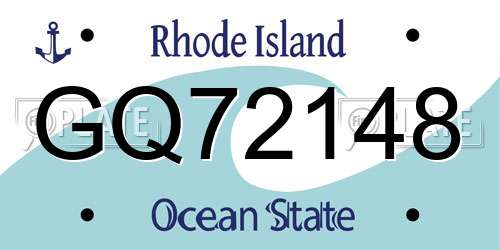GQ72148 Rhode Island License Plate