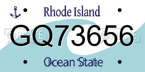 GQ73656 Rhode Island License Plate