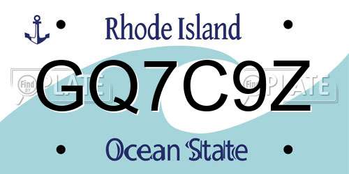 GQ7C9Z Rhode Island License Plate