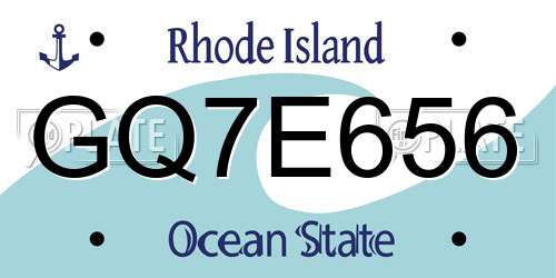 GQ7E656 Rhode Island License Plate