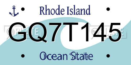 GQ7T145 Rhode Island License Plate