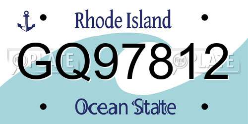 GQ97812 Rhode Island License Plate