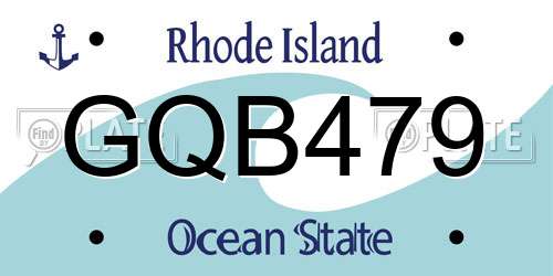 GQB479 Rhode Island License Plate