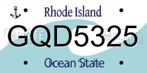 GQD5325 Rhode Island License Plate