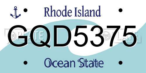 GQD5375 Rhode Island License Plate
