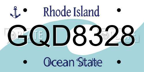 GQD8328 Rhode Island License Plate