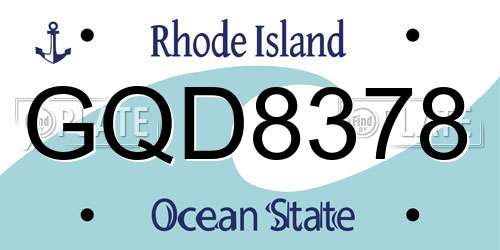 GQD8378 Rhode Island License Plate