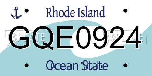 GQE0924 Rhode Island License Plate