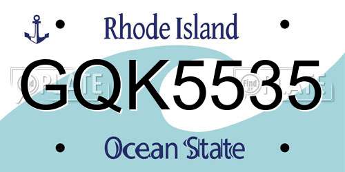 GQK5535 Rhode Island License Plate