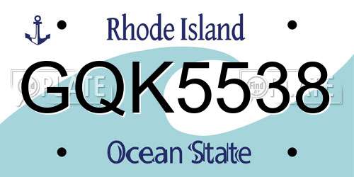 GQK5538 Rhode Island License Plate