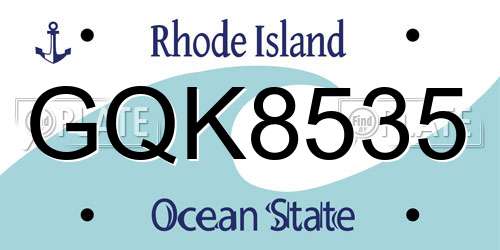 GQK8535 Rhode Island License Plate