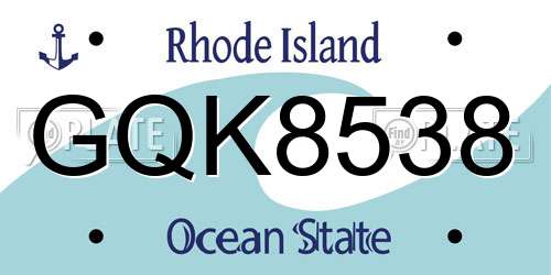 GQK8538 Rhode Island License Plate